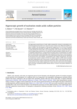 Hygroscopic Properties of Nucleation