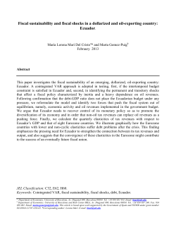 First title: Is sustainable the fiscal policy Ecuador, a dollarized and oil