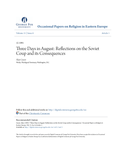 Three Days in August: Reflections on the Soviet Coup and its
