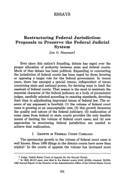 Restructuring Federal Jurisdiction: Proposals to