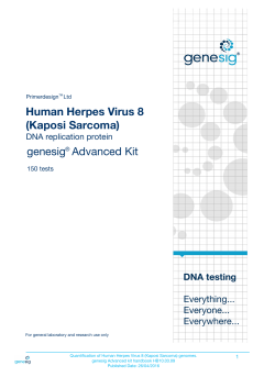 Human Herpes Virus 8 (Kaposi Sarcoma) genesig Advanced Kit