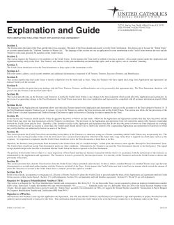 Living Trust Application - United Catholics Federal Credit Union