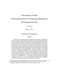 Patronage by Credit: International Sources of Patronage
