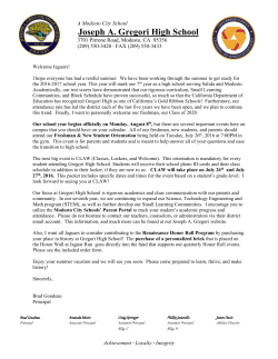 Letter - Principal English - Joseph A. Gregori High School