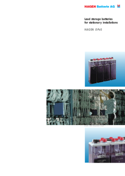 Lead storage batteries for stationary installations HAGEN OPzS