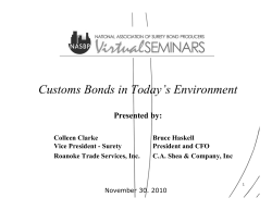 Customs Bonds in Today`s Environment