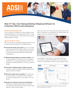 Ship-IT - ADSI Shipping Software Solutions