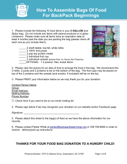 How To Assemble Bags Of Food For BackPack Beginnings