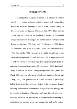 INTRODUCTION The composition of detrital sediments is a fiinction