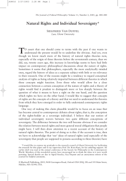 Natural Rights and Individual Sovereignty