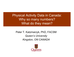 Physical Activity Data in Canada: Why so many numbers? What do