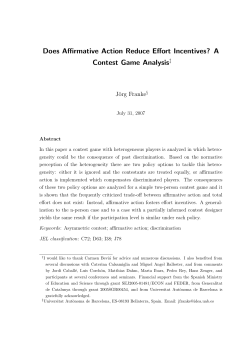 Does Affirmative Action Reduce Effort Incentives