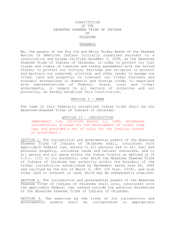 CONSTITUTION OF THE ABSENTEE SHAWNEE TRIBE OF