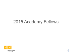 2015 Academy Fellows - National League for Nursing