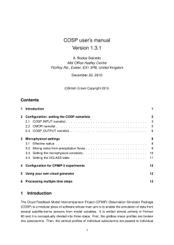 COSP user`s manual Version 1.3.1 - CFMIP