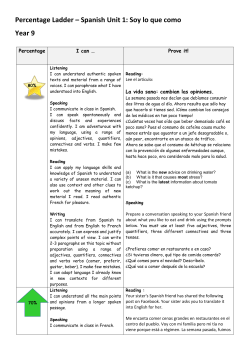 Percentage Ladder – Spanish Unit 1: Soy lo que
