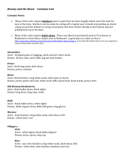 Beauty and the Beast Costume List