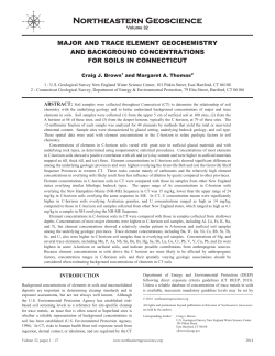Major and Trace Element Geochemistry and Background