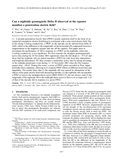 Can a nightside geomagnetic Delta H observed at the equator