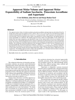 Apparent Molar Volume and Apparent Molar Expansibility of Sodium