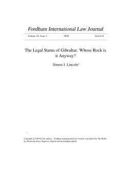 The Legal Status of Gibraltar: Whose Rock is it