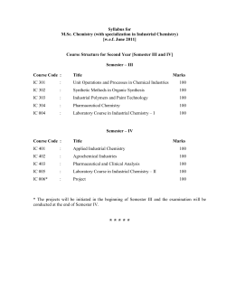 Page 1 Syllabus for M.Sc. Chemistry (with specialization in Industrial