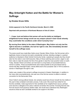 May Arkwright Hutton and the Battle for Women`s Suffrage