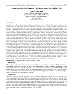 Contraceptive Use in Vietnamese Families during the Period 2002