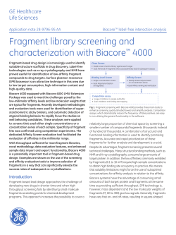 Fragment library screening and characterization with Biacore&trade; 4000