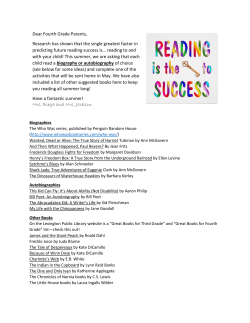 Dear Fourth Grade Parents, Research has shown that the single