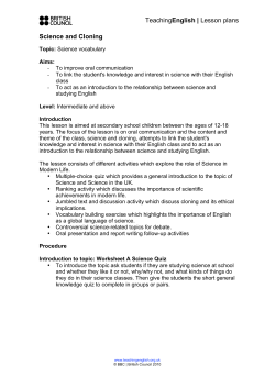 TeachingEnglish | Lesson plans Science and Cloning