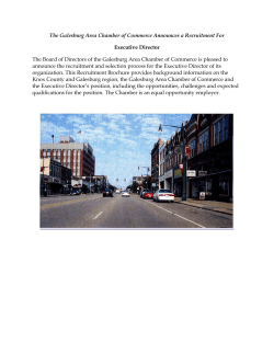 The Galesburg Area Chamber of Commerce Announces a