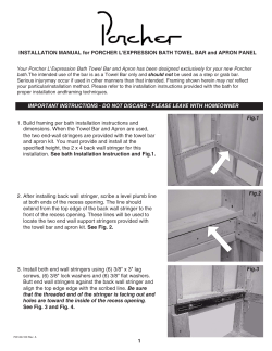 INSTALLATION MANUAL for PORCHER L`EXPRESSION BATH