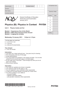 A-level Physics B Question paper Unit 04 - Physics Inside and