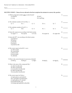 Exercise List 3. Qu&iacute;mica I y Laboratorio. Universidad ECCI