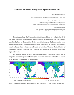 Hurricanes and Floods: a study case of Myanmar flood in 2015