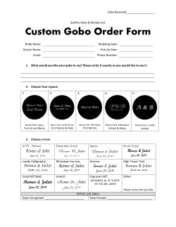 the starlite gobo order form