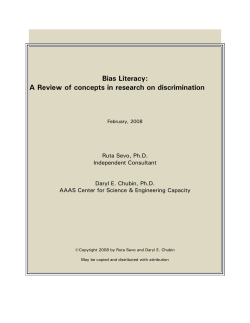 BIAS LITERACY - WISELI - University of Wisconsin&ndash;Madison