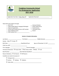 the Pre-Kindergarten Application 2017-2018