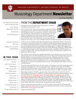 Department Newsletter - Jacobs School of Music