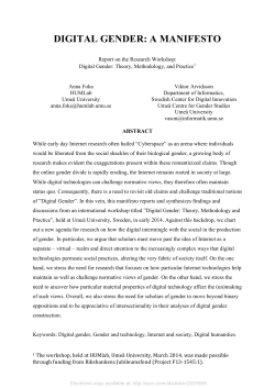 DIGITAL GENDER: A MANIFESTO