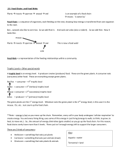 2.5 Food Chains and Food Webs Plants &rarr; insects &rarr; sparrow