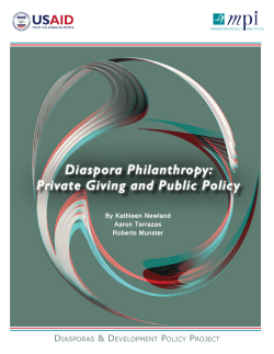 Diaspora Philanthropy: Private Giving and