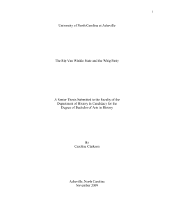 University of North Carolina at Asheville The Rip Van Winkle State