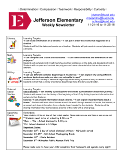 Jefferson Elementary Weekly Newsletter