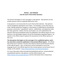 SLIP OPINION - Washington State Supreme and Appellate Court