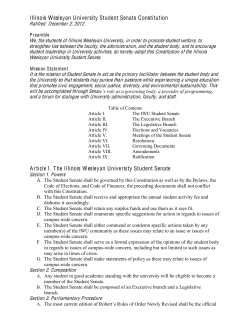 Illinois Wesleyan University Student Senate Constitution Article I