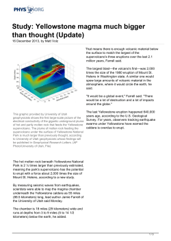 Study: Yellowstone magma much bigger than thought