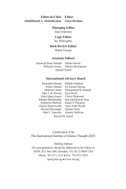 AJIS﻿S 33:1 - International Institute of Islamic Thought