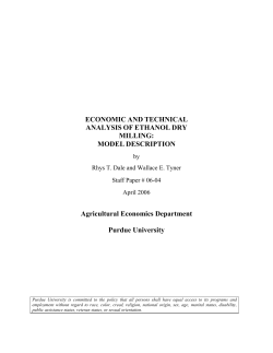 economic and technical analysis of ethanol dry milling